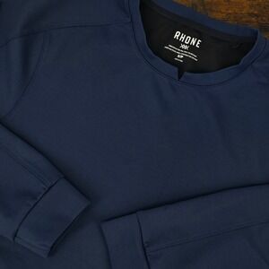 Rhone Sweatshirt Mens Small Navy Blue Crewneck Pullover Spar Notch Athletic